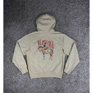 NWT Helmut Lang Scribble Logo Hoodie 'Stone' Men's Size Large